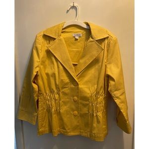 🌸✨Joan Rivers Yellow Button Up Jacket Medium